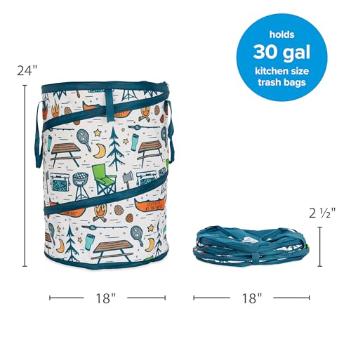 Camco Camco Pop-Up Utility Container - Use as Collapsible Trash Can When Camping - Holds 30-Gallon - Outdoor Depot