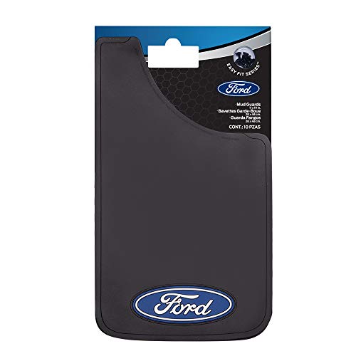 Plasticolor Plasticolor 000539R01 Ford Oval Logo Easy Fit Mud Guard 11"x19" - Set of 2 , Black - Outdoor Depot
