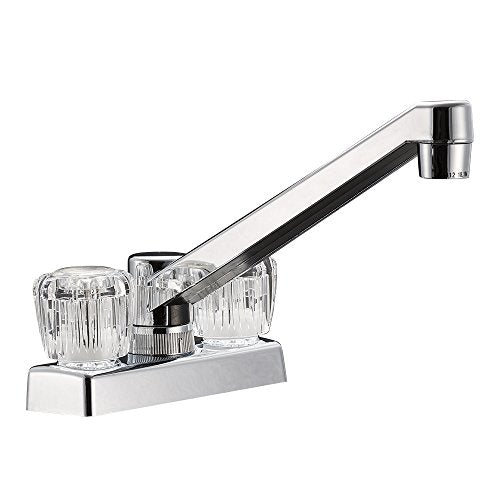Dura Faucet Dura Faucet DF-PK640A-CP RV Swivel Kitchen, Galley or Bar Faucet with Crystal Acrylic Knobs - Outdoor Depot