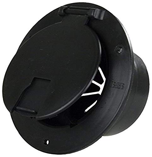 JR Products JR Products 541-3-A Black Deluxe Round Electric Cable Hatch with Back - Outdoor Depot