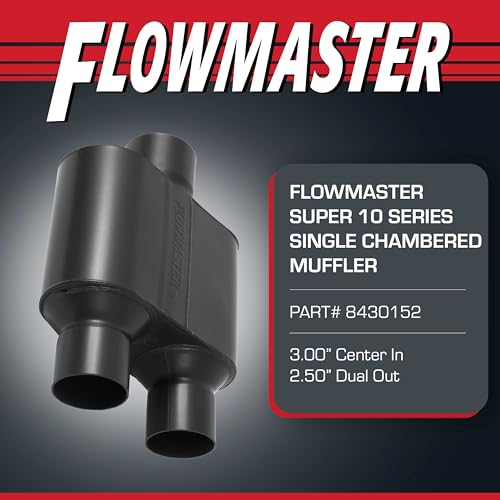 Flowmaster Flowmaster Super 10 Series Chambered Muffler – 3.00" Center In / 2.50" Dual Out – Race-Inspired - Outdoor Depot