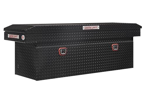 Weather Guard Weather Guard Model 123-5-04 Saddle Box, Aluminum, Full Deep, Gloss Black, 15.0 cu ft - Outdoor Depot