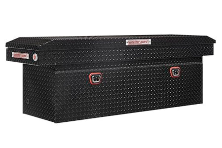 Weather Guard Weather Guard Model 123-5-04 Saddle Box, Aluminum, Full Deep, Gloss Black, 15.0 cu ft - Outdoor Depot