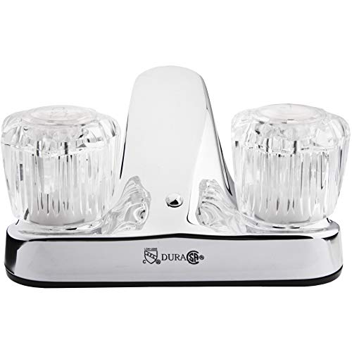 Dura Faucet Dura Faucet DF-PL700A-CP RV Bathroom Sink Faucet with Clear Acrylic Knobs - 2-Handle (Chrome) - Outdoor Depot