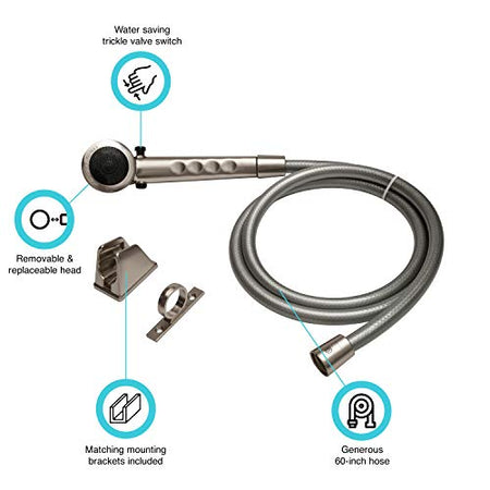 Dura Faucet Dura Faucet DF-SA130-SN Economical Shower Head Hose Kit, Handheld Replacement RV Shower Wand, - Outdoor Depot