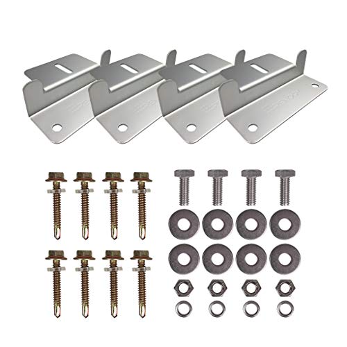 Renogy Solar Panel Mounting Z Brackets Lightweight Aluminum Corrosion-Free Construction for RVs, Trailers, Boats, Yachts, Wall and Other Off Gird Roof Installation, one set of 4 Units,Gray