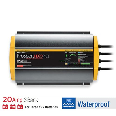 ProMariner ProMariner 44021 ProSport HD Waterproof Marine Battery Charger, 20 Amp, 3 Bank - Outdoor Depot