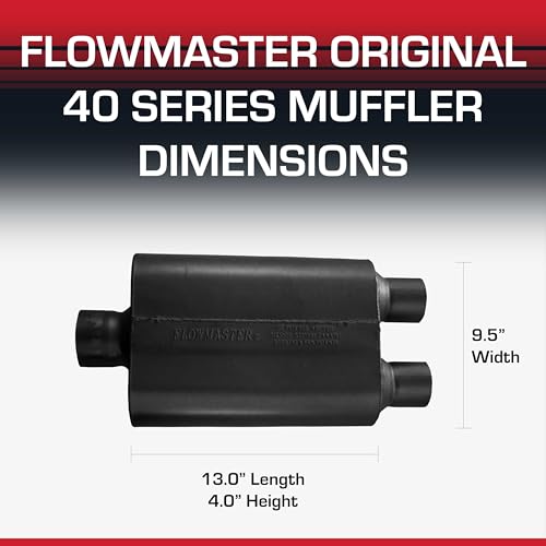 Flowmaster Flowmaster 40 Series Original Chambered Muffler – 3.00” Center In / 2.50” Dual Out – Aggressive - Outdoor Depot
