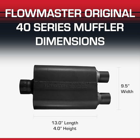 Flowmaster Flowmaster 40 Series Original Chambered Muffler – 3.00” Center In / 2.50” Dual Out – Aggressive - Outdoor Depot