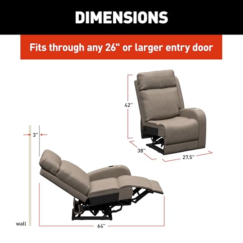 THOMAS PAYNE THOMAS PAYNE Signature Seismic Series Driftwood RV Theater Seating Left Arm Recliner with Power - Outdoor Depot
