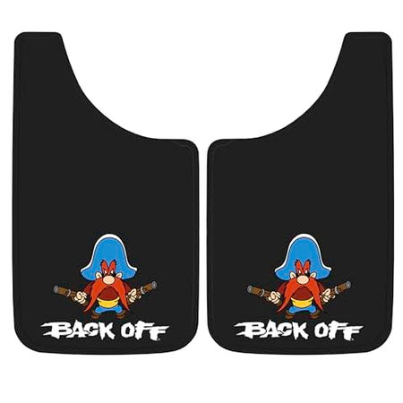Plasticolor Plasticolor 000502R01 Yosemite Sam Back Off Easy Fit Mud Guard 11" - Set of 2,Multi-colored - Outdoor Depot