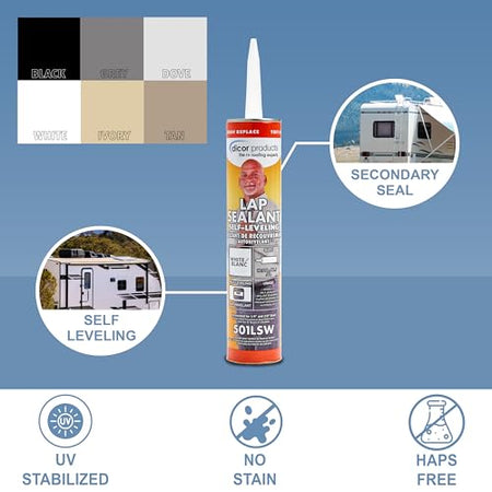Dicor Dicor 501LSW-25 25 Tubes HAPS-Free Self-Leveling Lap Sealant for Horizontal Surfaces - 25 Pack - 10.3 - Outdoor Depot