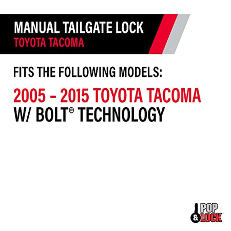 Pop & Lock Pop & Lock PL5400 Black Manual Tailgate Lock with Bolt Codeable Technology for Toyota Tacoma - Outdoor Depot