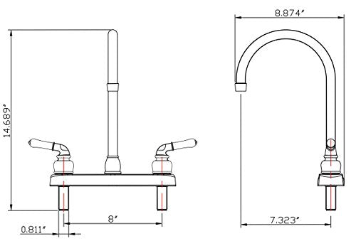 Dura Faucet Dura Faucet DF-PK330HC-CP RV J-Spout Kitchen Sink Faucet (Chrome) - Outdoor Depot