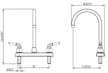 Dura Faucet Dura Faucet DF-PK330HC-CP RV J-Spout Kitchen Sink Faucet (Chrome) - Outdoor Depot
