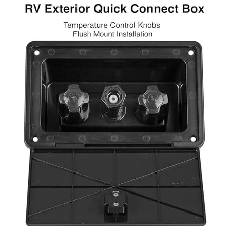 Dura Faucet Dura Faucet DF-SA189-BK RV Exterior Quick Connect Detachable Sprayer, Hose, Port, and Spray Box - Outdoor Depot