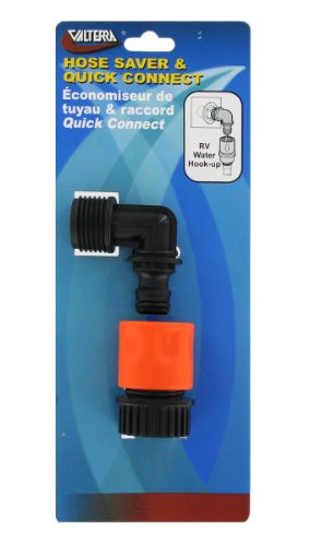 Valterra Valterra A01-0137VP Plastic Quick Connect with 90° Hose Saver Adapter, Orange - Outdoor Depot