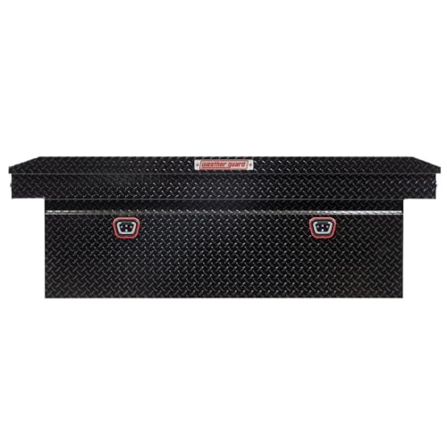 Weather Guard Weather Guard Model 123-5-04 Saddle Box, Aluminum, Full Deep, Gloss Black, 15.0 cu ft - Outdoor Depot