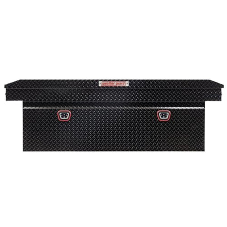 Weather Guard Weather Guard Model 123-5-04 Saddle Box, Aluminum, Full Deep, Gloss Black, 15.0 cu ft - Outdoor Depot