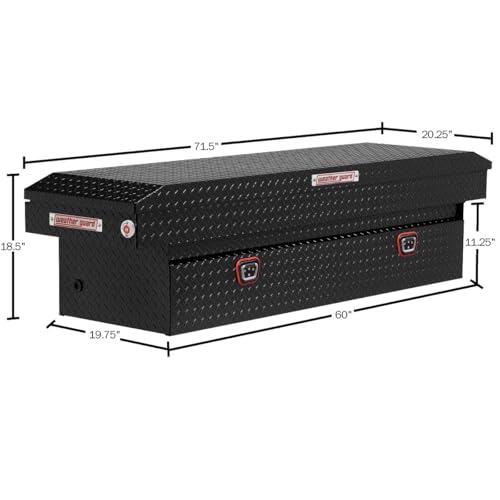 Weather Guard Weather Guard Model 127-5-04 Saddle Box, Aluminum, Full Standard, Gloss Black, 11.0 cu ft - Outdoor Depot