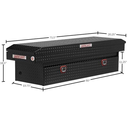 Weather Guard Weather Guard Model 127-5-04 Saddle Box, Aluminum, Full Standard, Gloss Black, 11.0 cu ft - Outdoor Depot