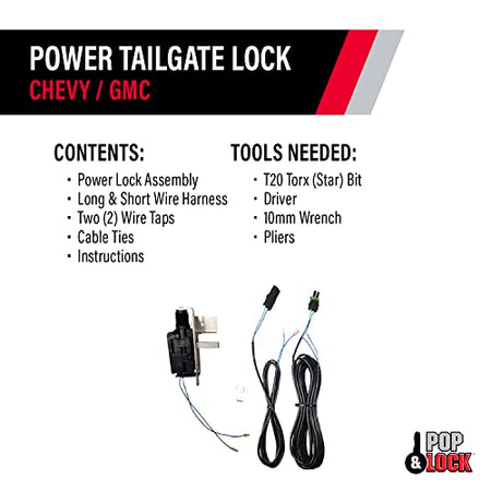 Pop & Lock Pop & Lock – Power Tailgate Lock for Chevrolet Silverado 1500, GMC Sierra 1500 & 2500 (PL8140) - Outdoor Depot