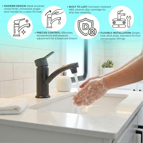 Dura Faucet Dura Faucet (DF-PL200M-MB) RV Streamline Single Lever Lavatory Faucet – Matte Black, 1-Hole - Outdoor Depot