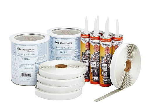 Dicor Dicor 401-CK Rubber Roof Kit - Includes Bonding Adhesive, RV, Trailer, Motorhome Repair Tape Butyl - Outdoor Depot