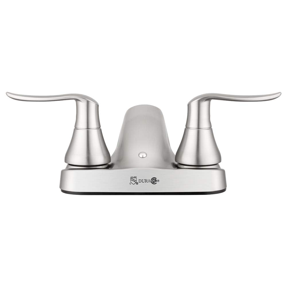 Dura Faucet Dura Faucet DF-PL700LH-SN RV Bathroom Faucet with Winged Levers (Satin Nickel) - Outdoor Depot