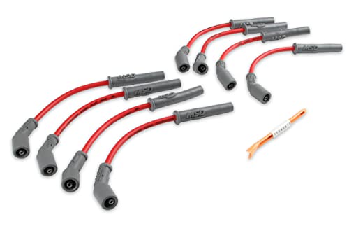 MSD MSD 32829 Super Conductor Spark Plug Wire Set, Red - Outdoor Depot