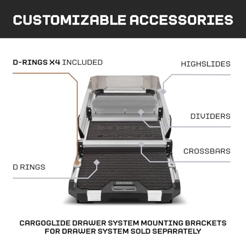 DECKED Decked Truck Bed Slide Compatible with CargoGlide 600/75% / 24" W / 52" L for Maverick - 1500 lb - Outdoor Depot