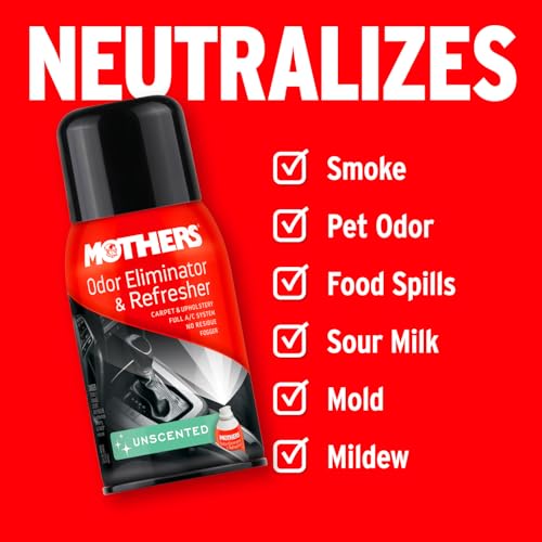 Mothers Mothers Odor Eliminator & Refresher, Unscented, 2 oz. Aerosol – Whole-Car Fogger Neutralizes Smoke, - Outdoor Depot