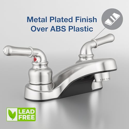 Dura Faucet Dura Faucet DF-PL700C-SN RV 2-Hole Bathroom Faucet with Classic 2-Handles (Brushed Satin Nickel) - Outdoor Depot