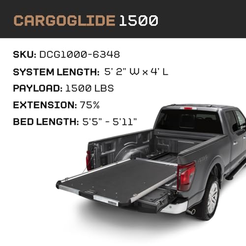 DECKED CargoGlide Truck Bed Slide – 1500 lb Capacity, 75% Extension – Heavy-Duty Pickup Cargo Slide for Easy - Outdoor Depot