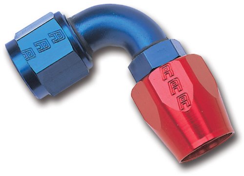 RUSSELL/EDEL 610170 Red/Blue Anodized Aluminum -8AN 90-Degree Hose End