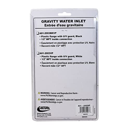 Valterra Valterra A01-2003VP Gravity Water Inlet - White (Carded) - Outdoor Depot