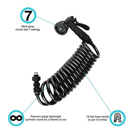 Dura Faucet Dura Faucet DF-SA188-BK RV Exterior Quick Connect Detachable Sprayer, Hose, Port, and Utility - Outdoor Depot