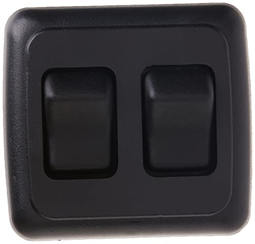 JR Products JR Products 12235 Black Double SPST On-Off Switch with Bezel - Outdoor Depot