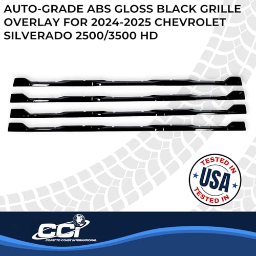 Coast to Coast International CCI Grille Insert GI208BLK, Tape-On Overlay, 4 Piece, Gloss Black, ABS Plastic, - Outdoor Depot