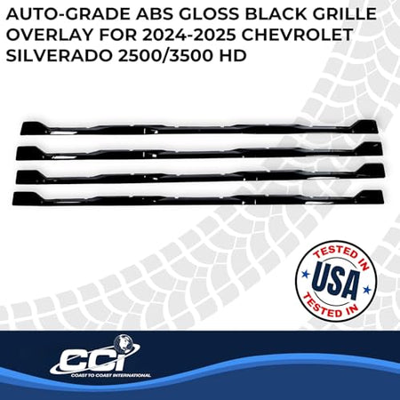 Coast to Coast International CCI Grille Insert GI208BLK, Tape-On Overlay, 4 Piece, Gloss Black, ABS Plastic, - Outdoor Depot