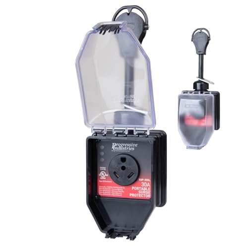 PROGRESSIVE SSP-30XL Industries  Portable RV Smart Surge Protector, Black, 30 Amp RV & Camper