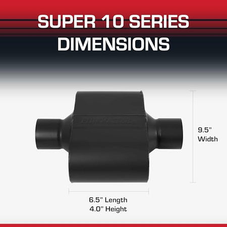 Flowmaster Flowmaster Super 10 Series Chambered Muffler – 2.50” Center In / 2.50” Center Out – Race-Inspired - Outdoor Depot