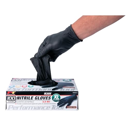 Performance Tool Performance Tool W89012 Large Black Nitrile Gloves Medium - Outdoor Depot