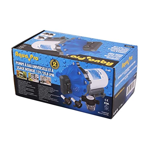 Aquapro Aqua Pro Water Pump 21863, Self-Priming, 5.5 Gpm 12V, Thermal Overload Protection, with 50 Mesh - Outdoor Depot