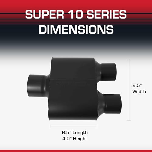 Flowmaster Flowmaster Super 10 Series Chambered Muffler – 3.00" Center In / 2.50" Dual Out – Race-Inspired - Outdoor Depot
