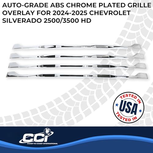Coast to Coast International CCI Grille Insert GI208, Tape-On Overlay, 4 Piece, Chrome Plated, ABS Plastic, - Outdoor Depot