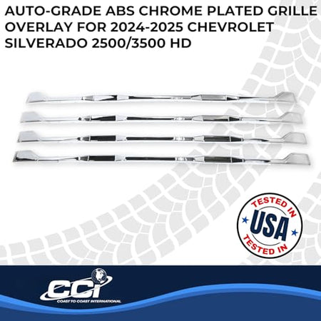 Coast to Coast International CCI Grille Insert GI208, Tape-On Overlay, 4 Piece, Chrome Plated, ABS Plastic, - Outdoor Depot