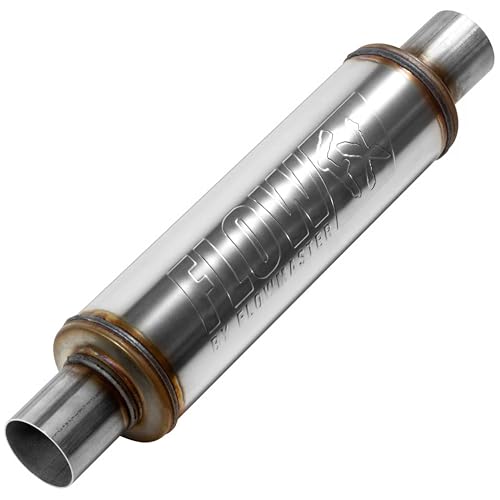 Flowmaster Flowmaster Flow FX Chambered Muffler – 2.25” Center In / 2.25” Center Out – Round Body – Moderate - Outdoor Depot