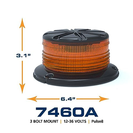 ECCO ECCO 7460A Series Profile™ 3 Inch LED Beacon - Amber | 12-36VDC | Pulse8 Flash Pattern - Outdoor Depot
