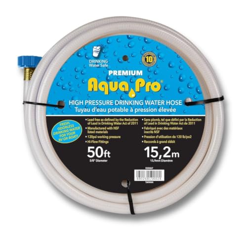AQUA PRO W20867 Fresh Water Hose WATER HOSES RV, 5/8 Inch Diameter, 50 Foot Length,... product image